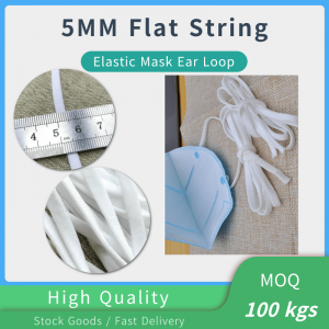 Wholesale OEM/ODM China Stock 2.5/3/4/5mm White Round/Flat Latex-Free Face Mask Elastic Rope, Ear Loop for Disposable/Surgical/Medical Face Mask