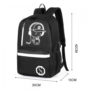 DR318L USB Charge Cool Boys  Luminous School Backpack