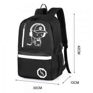 Factory Supply OEM Wholesale Luminous Backpack Hiking Loptop Bag Geometric Pattern Laser Folding Backpack Female Girls