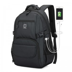 Discount wholesale China Chubont Padded Laptop Bag Double Shoulder Backpack with Earphone Cable