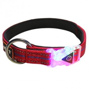 China OEM 2023 Adjustable Lightweight Strong Durable Plastic Buckle LED Polyester Dog Collar