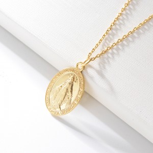 OEM Manufacturer China Fashion Jewelry Cubic Zirconia Gem Jewellery Gold Plated Jesus Cross Pendant Necklace for Men and Women