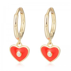 2019 China New Design China Statement Love Heart Big Earrings for Women Bijoux Crystal Drop Dangle Earrings Fashion Jewelry Korean Style Party Street