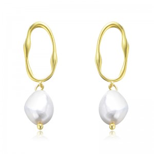 Factory Outlets China OEM & ODM Unique Fashion Jewelry Design 925 Silver Drop Pearl Stud Earrings (ER88180)