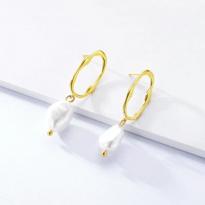 Factory Outlets China OEM & ODM Unique Fashion Jewelry Design 925 Silver Drop Pearl Stud Earrings (ER88180)