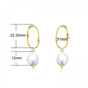 Factory Outlets China OEM & ODM Unique Fashion Jewelry Design 925 Silver Drop Pearl Stud Earrings (ER88180)