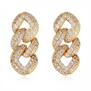 Big discounting China Messi Gems Fashion Jewelry Simple Design Gold Jewelry 14K Gold Lab Grown Diamond Earrings