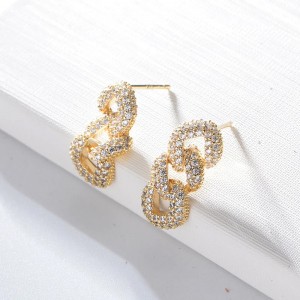 Big discounting China Messi Gems Fashion Jewelry Simple Design Gold Jewelry 14K Gold Lab Grown Diamond Earrings
