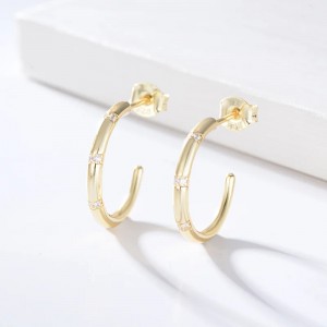 ODM Manufacturer China New Fashion 18K Gold Plated Drop Earing Jewelry 925 Sterling Silver Irregular Freshwater Baroque Pearls Hoop Earrings for Women