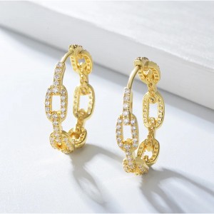 Super Lowest Price China Fashion Rose Gold Plated Silver Hoop Earrings