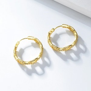 Super Lowest Price China Fashion Rose Gold Plated Silver Hoop Earrings