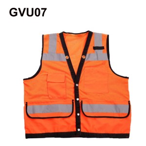 Quality Inspection for China Night Training Orange Custom Construction Visibility Warning Safety Vest Reflective