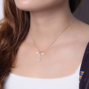 2019 Latest Design China Halo Pear Necklace in Rose Def Pear Cut Drop Pendant Women Diamond Fine Jewelry Necklace