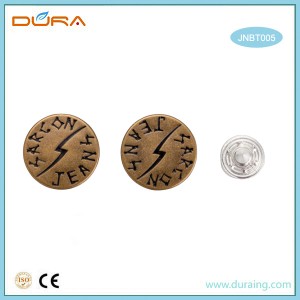 Renewable Design for Factory Direct Price Low MOQ Wholesale Recycled Metallic jeans buttons