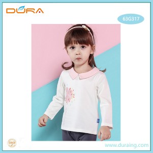 Girl’s long-sleeved T-shirt with cotton lapel shirt